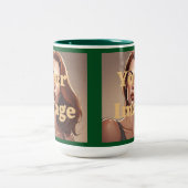 Aangepaste foto Groen Wit Two-Tone Mok (Center)