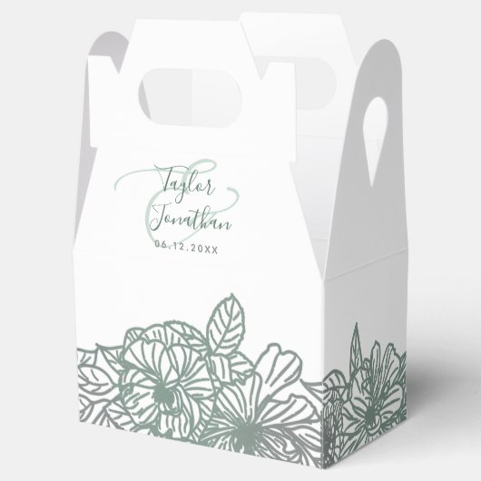 Aangepaste foto Groene bloemen Nice Weddenschap Bedankdoosjes (Geopend)