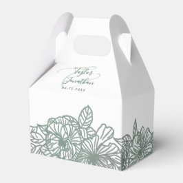 Aangepaste foto Groene bloemen Nice Weddenschap Bedankdoosjes