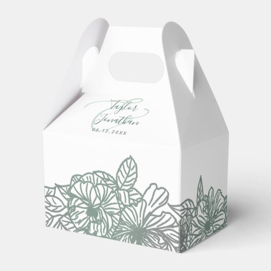 Aangepaste foto Groene bloemen Nice Weddenschap Bedankdoosjes (Voorkant Zijde)