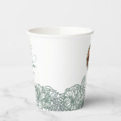 Aangepaste foto Groene bloemen Nice Weddenschap Papieren Bekers (Links)