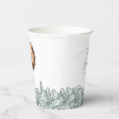 Aangepaste foto Groene bloemen Nice Weddenschap Papieren Bekers (Rechts)