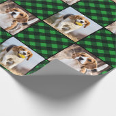 Aangepaste foto Groene Buffalo met kerstfeestdag Cadeaupapier (Hoek)