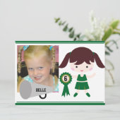 Aangepaste foto Groene Cheerleader Verjaardag Uitn Kaart (Staand voorkant)