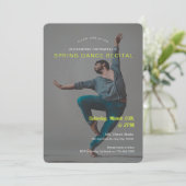 Aangepaste foto groene minimalistische dansrecital kaart (Staand voorkant)
