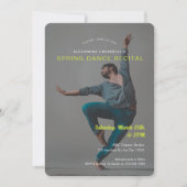 Aangepaste foto groene minimalistische dansrecital kaart (Voorkant)