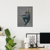 Aangepaste foto groene minimalistische dansrecital poster (Thuiskantoor)