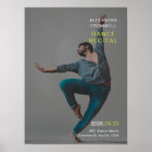 Aangepaste foto groene minimalistische dansrecital poster (Voorkant)