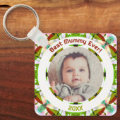 Aangepaste foto Groene Moederdag Beste mama ooit Sleutelhanger (Voorkant)