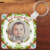 Aangepaste foto Groene Moederdag Beste mama ooit Sleutelhanger (Achterkant)