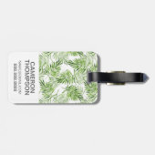 Aangepaste foto groene palmbladeren bagagelabel (Achterkant horizontaal)