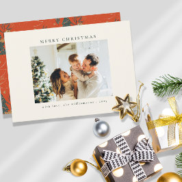 Aangepaste foto Groene Rode Kerstboom Tijger Uniek Feestdagenkaart