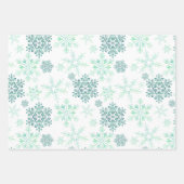 Aangepaste foto groene sneeuwvlokken, set van 3 inpakpapier vel (Voorkant 3)
