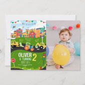 Aangepaste foto, Groene tractor verjaardag Kaart (Voorkant)