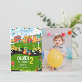 Aangepaste foto, Groene tractor verjaardag Kaart (Staand voorkant)