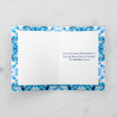 Aangepaste Foto Groeten Blue Star Christmas Kaart (Binnen)