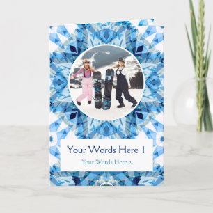 Aangepaste Foto Groeten Blue Star Christmas Kaart