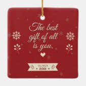 Aangepaste foto Grootouders Eerste Kerstmis Keramisch Ornament (Achterkant)