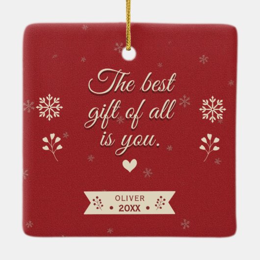 Aangepaste foto Grootouders Eerste Kerstmis Keramisch Ornament (Achterkant)