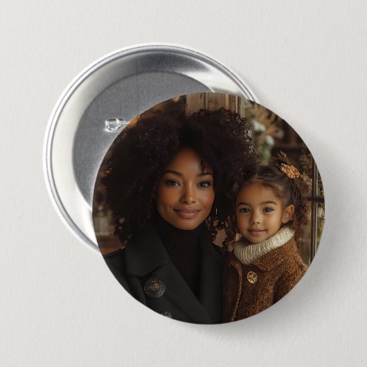 Aangepaste foto grote knop ronde button 7,6 cm (Voorkant /achterkant)