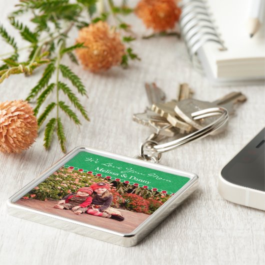 Aangepaste foto Grote Premium-Sleutelhanger Sleutelhanger (Zijkant)