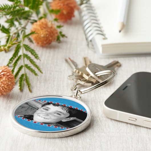 Aangepaste foto Grote Premium-Sleutelhanger Sleutelhanger (Zijkant)