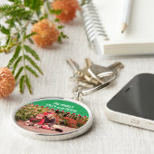 Aangepaste foto Grote Premium-Sleutelhanger Sleutelhanger (Zijkant)