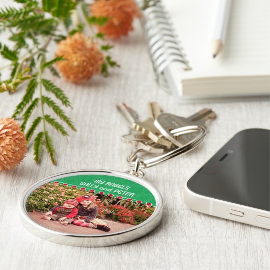 Aangepaste foto Grote Premium-Sleutelhanger Sleutelhanger (Zijkant)