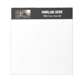 Aangepaste foto gym business grijs notitieblok (Voorkant)