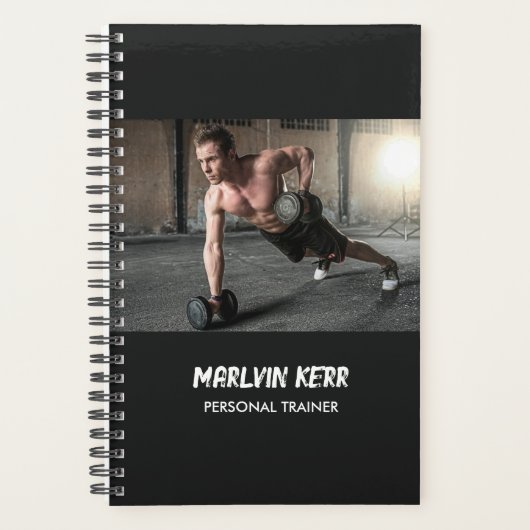 Aangepaste foto gym business grijs planner (Voorkant)