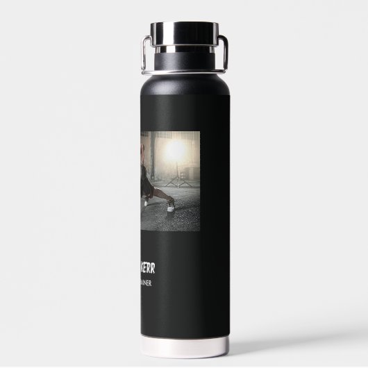 Aangepaste foto gym business grijs waterfles (Achterkant)