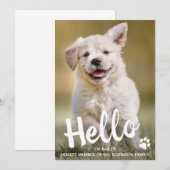 Aangepaste foto Hallo nieuwe huisdier puppy hond Aankondiging (Voorkant / Achterkant)