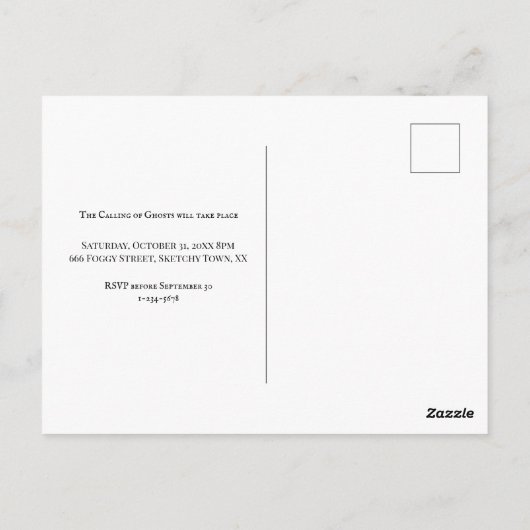 aangepaste foto Halloween-partijuitnodiging Briefkaart (Achterkant)