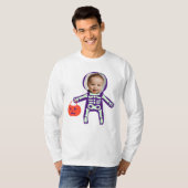 Aangepaste foto Halloween trick or treat skelet T-shirt (Voorkant volledig)