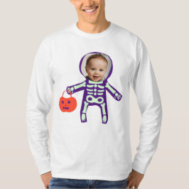 Aangepaste foto Halloween trick or treat skelet T-shirt
