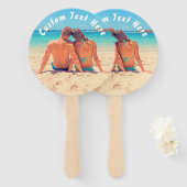 Aangepaste foto hand Fan uw favoriete foto en teks Handwaaier (Voorkant en achterkant)