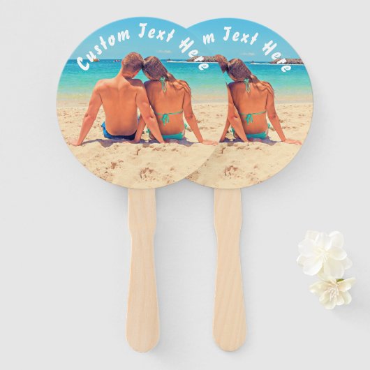 Aangepaste foto hand Fan uw favoriete foto en teks Handwaaier (Voorkant en achterkant)
