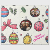 Aangepaste foto Hand getrokken kerst inpakpapier (Vlak)