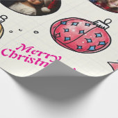 Aangepaste foto Hand getrokken kerst inpakpapier (Hoek)