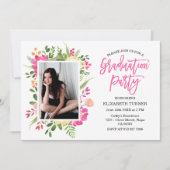 Aangepaste foto Hand Lettered Afstuderen Floral Kaart (Voorkant)