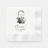 Aangepaste foto hand tekening gepersonaliseerde pr servet (Voorkant)