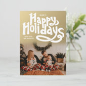 Aangepaste Foto Handbelettering Schattigee Faux Go Feestdagenkaart (Staand voorkant)