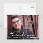 Aangepaste foto handgeschreven afstudeer bedankje briefkaart (Voorkant / Achterkant)