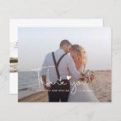 Aangepaste foto Handgeschreven bruiloft dank u kaa (Voorkant / Achterkant)