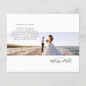 Aangepaste foto Handgeschreven bruiloft dank u kaa (Achterkant)