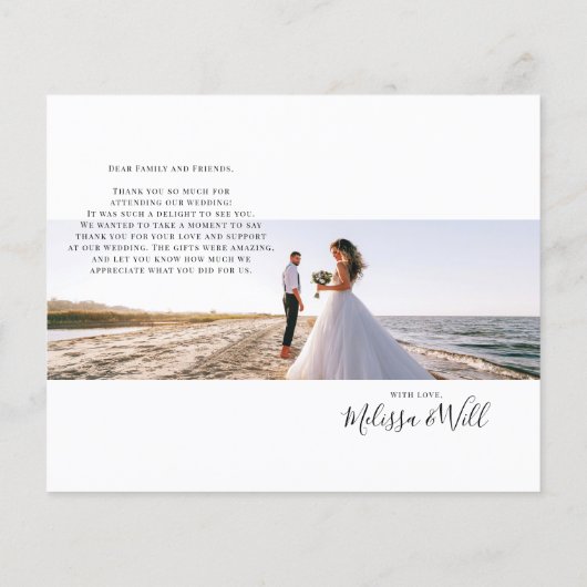Aangepaste foto Handgeschreven bruiloft dank u kaa (Achterkant)