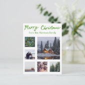 AANGEPASTE FOTO Handlettering Vrolijke Kerstvakant Briefkaart (Staand voorkant)