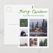 AANGEPASTE FOTO Handlettering Vrolijke Kerstvakant Briefkaart (Voorkant / Achterkant)