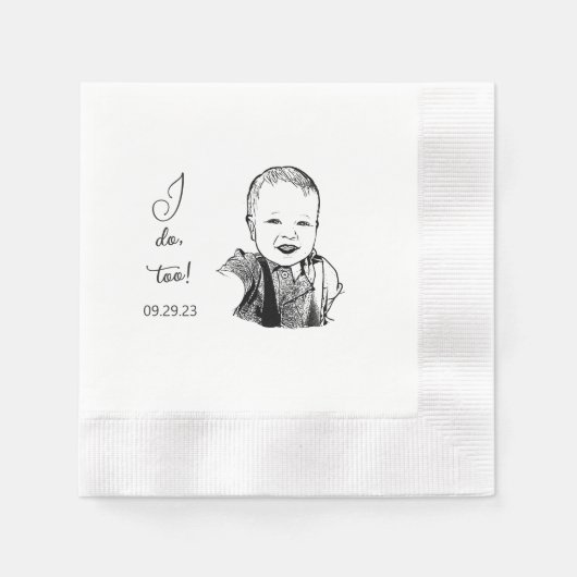 Aangepaste foto-handtekening Persoonlijke I Do Too Servet (Voorkant)