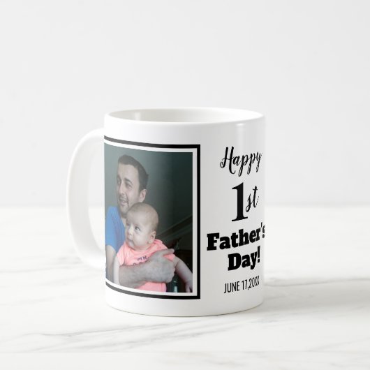 Aangepaste foto Happy 1st Vaderdag Koffiemok (Voorkant links)